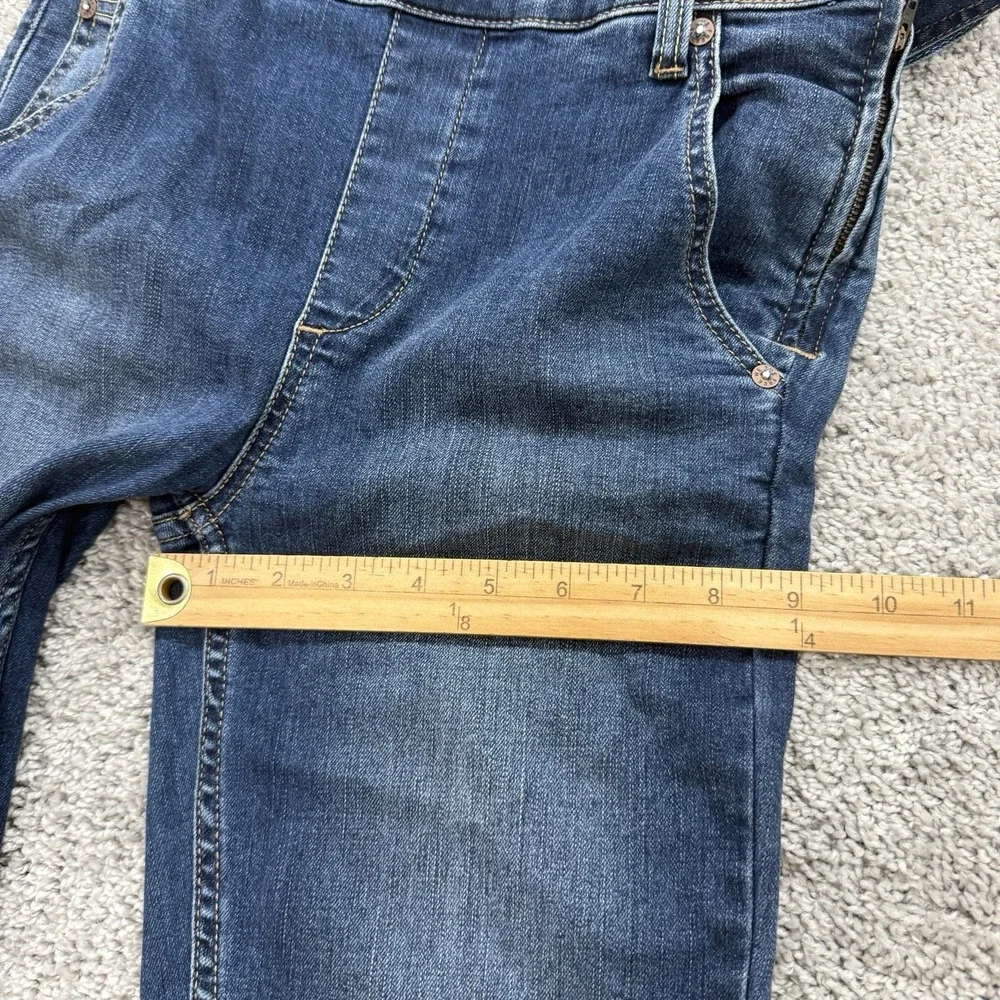Free People We The Free Carly Flare Denim Overalls 28 Boho Hippie Festival